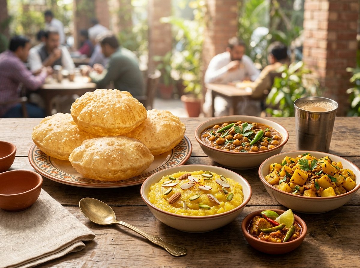 Sunday Special Halwa Puri & Chana Thali